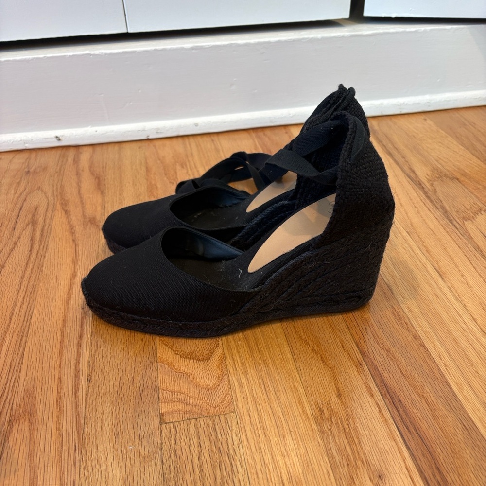 Castañer Carina Black Wedge Espadrille 39 - Picture 5 of 8